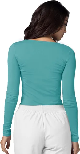 Vista 4 de Adar Underscrubs - Camiseta de manga larga para mujer, paquete de 3 unidades Aguamarina (Aquamarine)