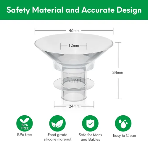 Vista 6 de Inserto de brida de 0.472 in compatible con brida de 0.945 in/escudo de extractores de leche, para Momcozy S9 Pro S10 S12 Pro Medela Spectra Elvie