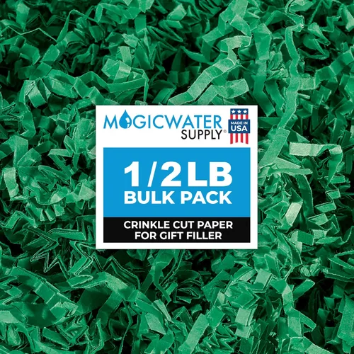 Vista 32 de MagicWater - Papel de corte arrugado para cestas de regalo, 1/2 libra, verde militar, perfecto para relleno de papel triturado, relleno de cesta