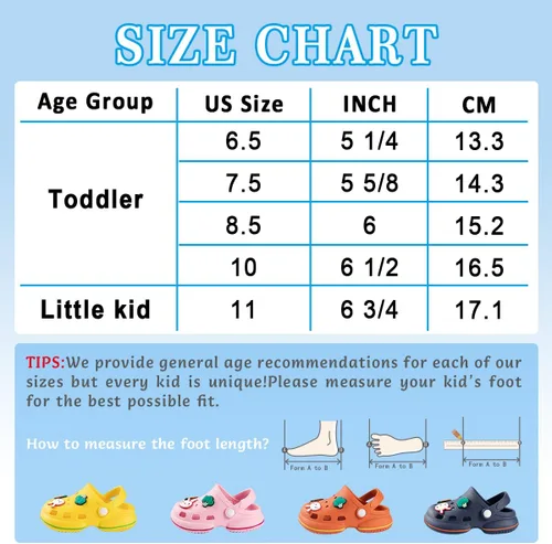 Vista 6 de KIDSUN Zuecos de jardín para niños y niñas, sandalias de agua sin cordones, ligeras, para exteriores, verano, playa, piscina