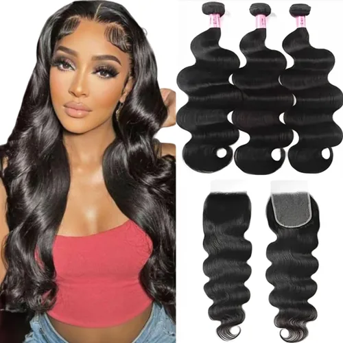 Vista 11 de Unice - Cabello ondulado brasileño 8A, cabello virgen, 3 unidades, extensiones tejidas de 100 % cabello humano, color natural, 3.3 a 3.5 onzas