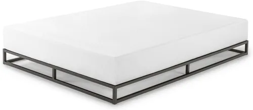 Vista 4 de Mellow - Marco de cama con plataforma de metal, perfil bajo de 6 pulgadas, Metal, Negro