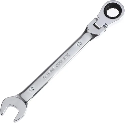 Vista 12 de Llave de trinquete de 8 mm con cabeza flexible: llave combinada de trinquete de 12 puntos, llave de acero al cromo vanadio métrica
