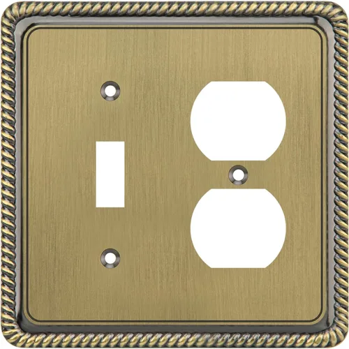 Vista 33 de Henne Bery Rope Edge - Placa decorativa de pared para interruptor (placa lisa, 2 unidades, bronce antiguo)