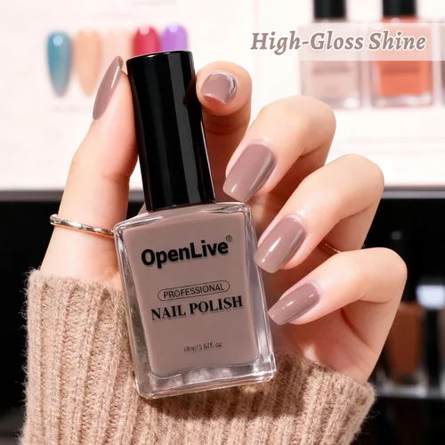 Vista 56 de OpenLive Esmalte de uñas negro de 0.6 fl oz, gran volumen, secado rápido, secado rápido y de larga duración, arte de uñas de color para bricolaje