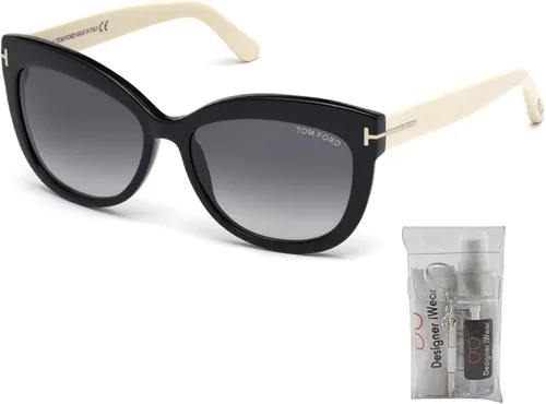 Vista 2 de Tom Ford FT0524 Alistair Geometric Sunglasses for Women BUNDLE with Designer iWear Complimentary Eyewear Care Kit