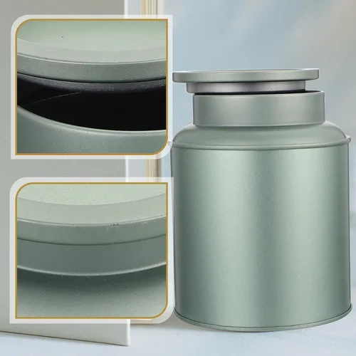 Vista 5 de OUNONA Tinplate Tea Storage Container with Lid Packaging Box for Spices