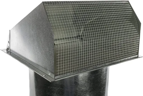 Vista 2 de RDP Ventilación de pared con capucha con rejilla y compuerta (8 pulgadas, galvanizado)