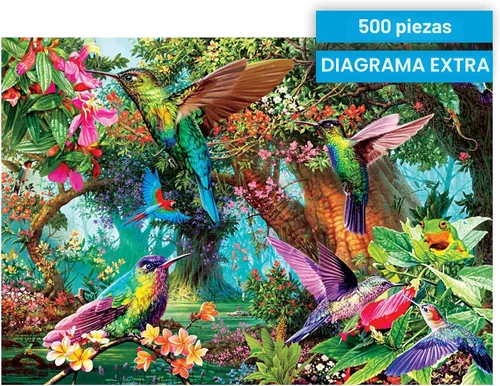 Vista 6 de Buffalo Games - Hummingbird Garden - Steve Read - Rompecabezas de 500 piezas para adultos - Rompecabezas de naturaleza vibrante perfecto para noches