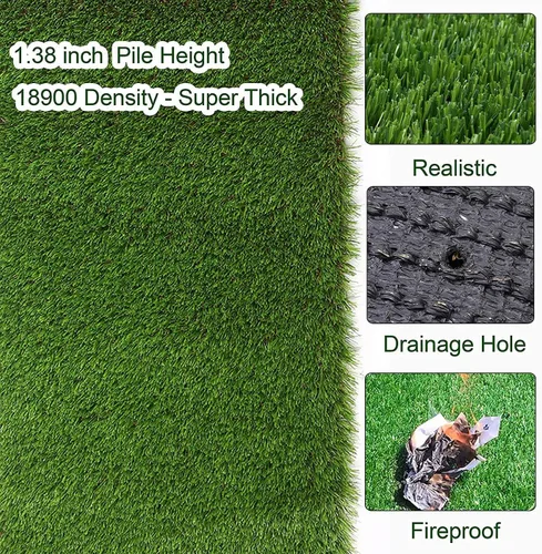 Vista 2 de Petgrow Césped Artificial de Tamaños Personalizados 1PIE X 18PIES (18 Pies Cuadrados) - Césped Sintético para Interiores y Exteriores Jardín Césped