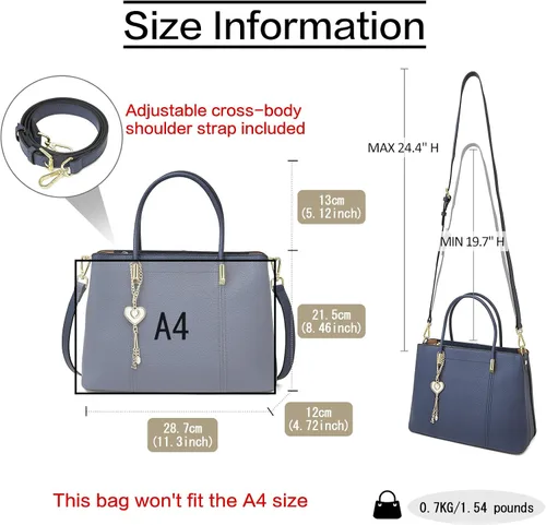 Vista 3 de FOXLOVER Bolsos de mano para mujer, bolsos con asa superior, bolsos de hombro de lujo con colgante en forma de corazón Genuine Leather