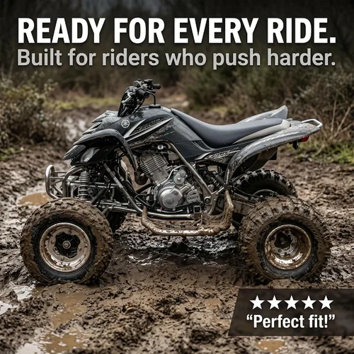 Vista 5 de Raptor 660R - Protector de caja de acero inoxidable cepillado – Cubierta de piñón resistente y guía de cadena Reemplazo directo para OEM