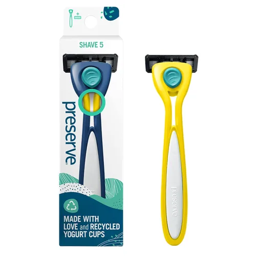 Vista 12 de Preserve Shave 5 Maquinilla de afeitar recargable de cinco hojas, hecha de materiales reciclados, rosa coral