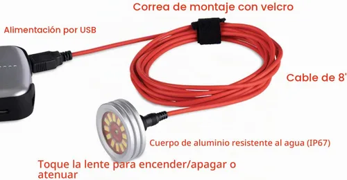 Vista 4 de Voltaic Systems Luz LED USB de emergencia - impermeable, niveles de brillo regulables y control táctil, para camping, patio, cobertizo