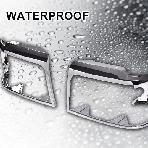 Vista 3 de PIT66 Puertas de marco de faros delanteros, compatible con Ford F150 F250 1992-1996 plateado cromado