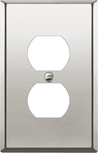Vista 14 de LIDER Placa de pared de metal para receptáculo dúplex, cubierta de salida de acero inoxidable, resistente a la corrosión, tamaño mediano de 1