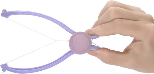 Vista 7 de Eliminación de enhebrado de vello facial, depiladora facial morada, depiladora de depilación ABS cómoda para mujeres (gafas en caja)