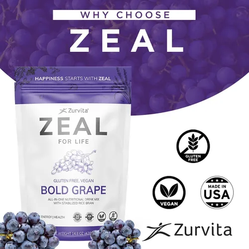 Vista 6 de Zurvita - Zeal for Life - Sabor a uva audaz - Suplemento nutricional diario para vitalidad, inmunidad y bienestar general - Bolsa de bienestar