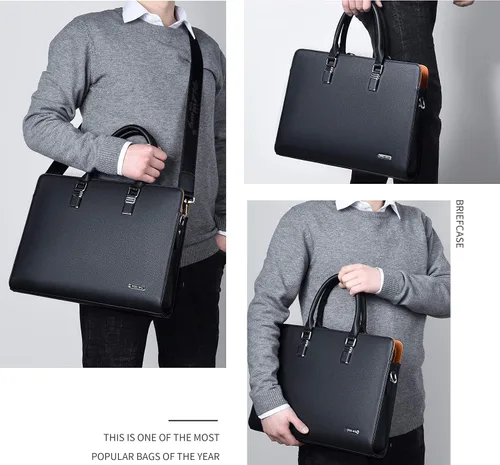 Vista 2 de FSD.WG Bolso de negocios Cartera de cuero Bolso de hombro para portátil Bolso de negocios para hombres