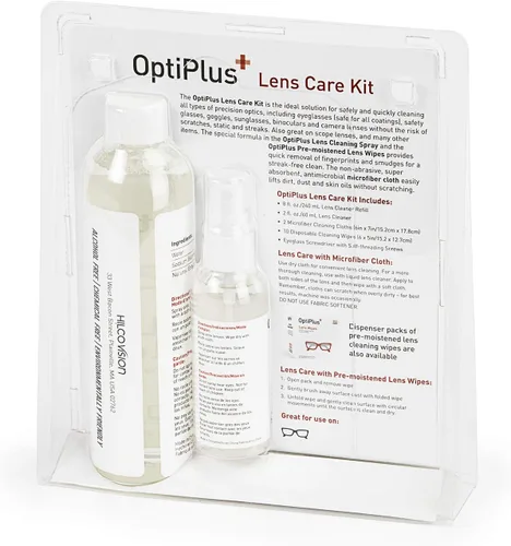 Vista 3 de OptiPlus Kit de cuidado de lentes sin alcohol, paños de microfibra, toallitas, destornillador para lentes
