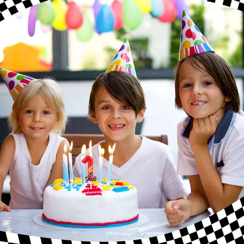 Vista 6 de Vela temática de autos de carreras para cumpleaños, vela roja de auto de carreras con número de rayo, perfecta para decorar pasteles y como
