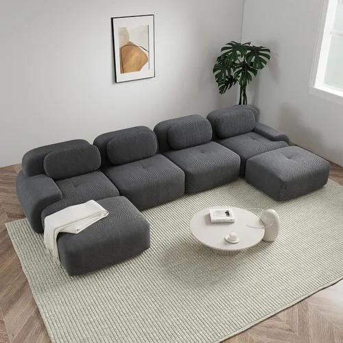 Vista 28 de Sofá sin hueso de 82 pulgadas, cómodo sofá cama de dos plazas, sofá comprimido con asiento profundo, sofá nube de pana para sala de estar