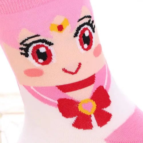 Vista 4 de DAANAH Calcetines divertidos de anime para mujer, diseño de luna y gato