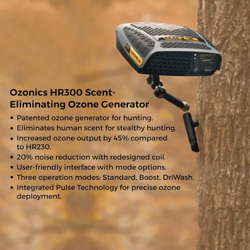 Vista 3 de Eliminador de Aromas Ozonics HR300 Generador de Ozono para Caza con Configuración de Salida de Impulso Control de Aromas con 3 Modos