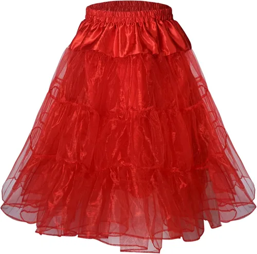Vista 2 de Luwint Falda de tutú de tul hinchada, falda corta para disfraz, falda tutú para cosplay, fiesta de baile, debajo del vestido