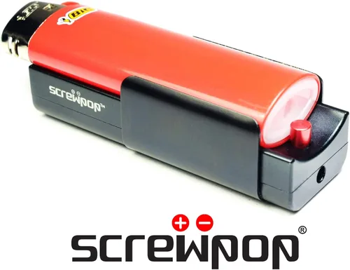 Vista 4 de Screwpop Hit Kit - Soporte compacto estándar para encendedor BIC y almacenamiento personal de aluminio anodizado de grado espacial negro