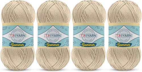Vista 69 de 105001 - Hilo para tejer y ganchillo crema, 2 madejas (2 x 383 yardas), 100% microfibra acrílica