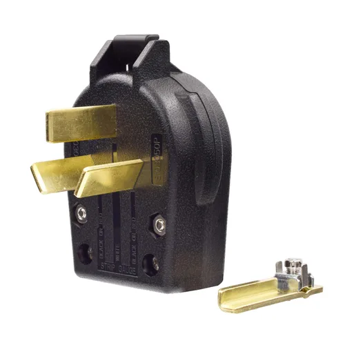 Vista 12 de AIDA NEMA10-30R Receptáculo de alimentación de montaje empotrado con placa frontal de acero inoxidable de 2 cuadras, toma de corriente de hoja recta