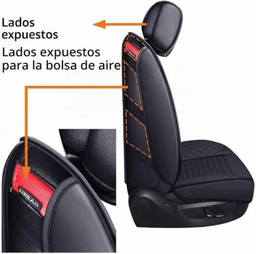 Vista 4 de 2 fundas de asiento delantero de camión para Ford F150 2009-2026, color 2 piezas delanteras/negras.