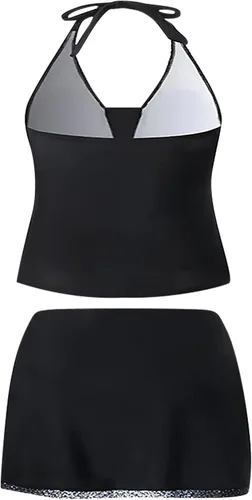 Vista 4 de Tankini Swimsuits for Womens Two Piece Bathing Suits Glitter Printed Tank Top with Shorts Tummy Control Swimming Suits