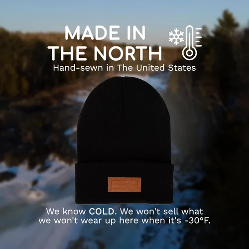 Vista 4 de Gorro unisex de lana merino súper suave con puños