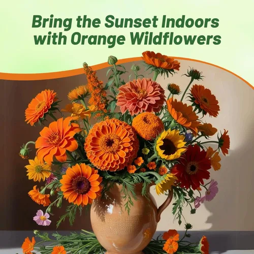 Vista 4 de Outsidepride Mezcla anual de semillas de flores silvestres de naranja 5000 semillas para plantar