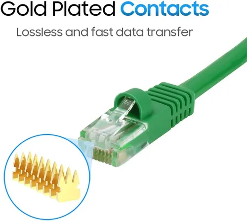 Vista 38 de Cmple - Cable Ethernet Cat5e de 1.5 pies, Cable Patch Ethernet UTP Cat 5e de 350 MHz, Cable LAN de red de 1 Gbps, conectores RJ45, compatible