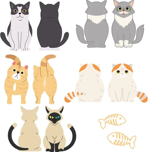 Vista 7 de BENECREAT 5 juegos de troqueles de metal de animales y gatos, troqueles de corte para hacer tarjetas, manualidades, álbumes de recortes, álbum
