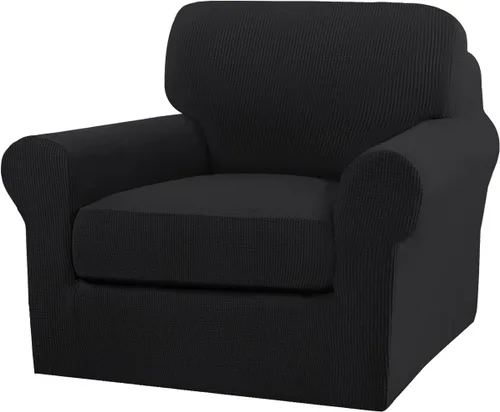 Vista 64 de Turquoize 2 fundas para sillas de sala de estar, funda de sofá con fundas de cojín individuales, funda de muebles para sillas (silla, beige biscotti)
