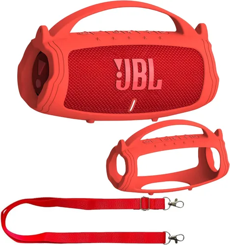 Vista 11 de JCHPINE Funda de Silicona para Altavoz Bluetooth Portátil JBL Charge 5, Soporte de Piel Protectora para Accesorios de Altavoz JBL Charge 5