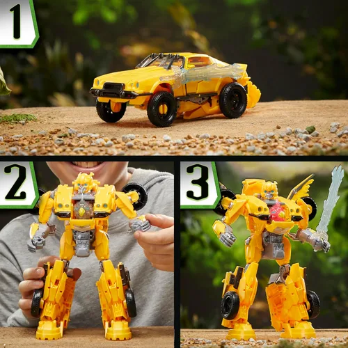 Vista 6 de Juguetes Transformers Rise of The Beasts Movie, Juguete Convertible Bumblebee Modo Bestia con Luces y Sonidos, Edades 6 y más, 10 pulgadas