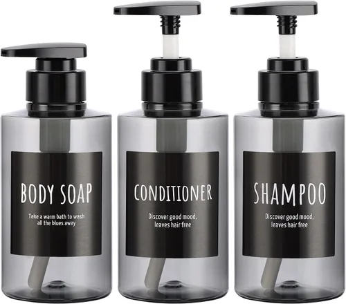 Vista 8 de Segbeauty Dispensadores de champú y acondicionador, botellas de bomba recargables de 10 onzas para ducha, 10.1 fl oz, dispensador de champú para Azul