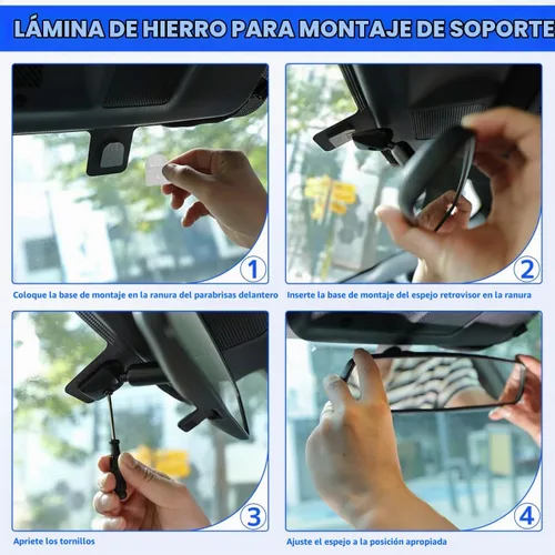 Vista 3 de CALLARON Kit de soporte para espejo retrovisor, soporte adhesivo para espejo retrovisor, base de montaje para cámara Dash, kit de reparación