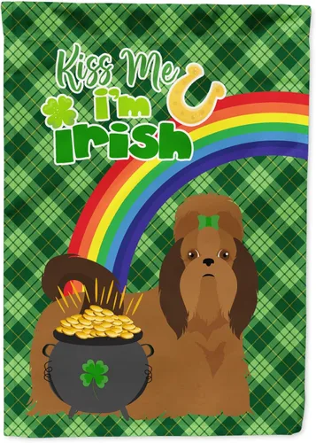 Vista 157 de Caroline's Treasures WDK4731GF - Bandera decorativa para jardín del día de San Patricio, color negro y tostado, Airedale Terrier, para jardín