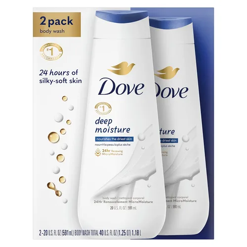 Vista 9 de Dove Gel de baño Humedad profunda para 24 horas Loción Suave Piel Hidratante Limpiador de la Piel Sin Sulfatos Sin Parabenos 3 oz
