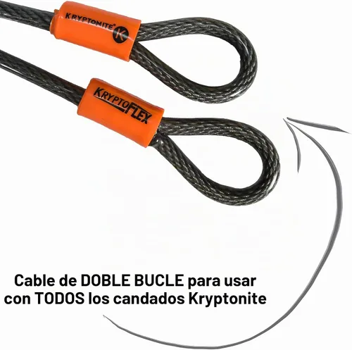 Vista 7 de Kryptonite Candado de bicicleta de cadena de acero de 0.551 in de largo con llaves, bloqueo de disco de 0.591 in y cable de seguridad de acero