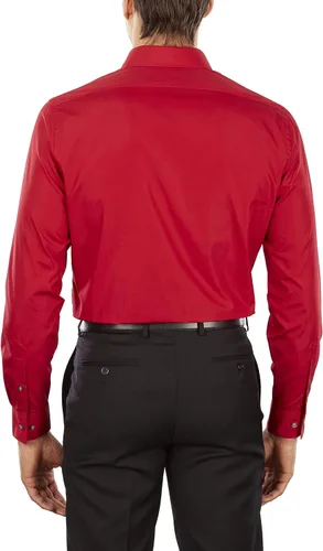 Vista 2 de Van Heusen - Camisa de vestir de tela de popelina para hombre, unicolor, corte ajustado