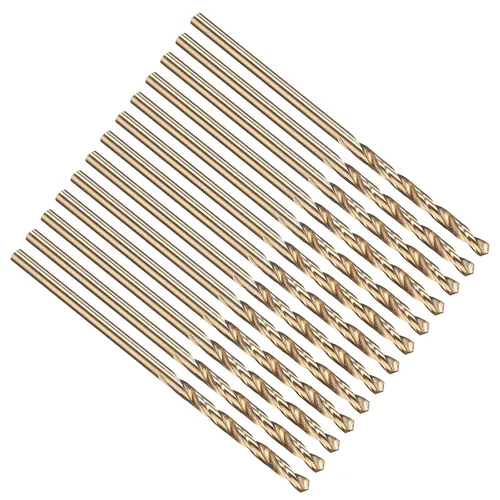 Vista 25 de PATIKIL Broca Jobber de 0.039 in, vástago recto M35 cobalto 5% acero de alta velocidad 135° acabado dorado para metal duro de acero inoxidable - 2