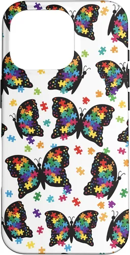 Vista 20 de Funda con patrón de rompecabezas de mariposa para iPhone 17