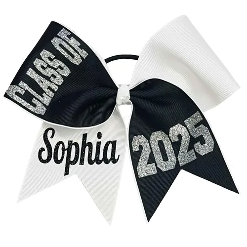 Vista 3 de Class of" Senior Tick Tock Cheer Hair Bow - Regalos de graduación